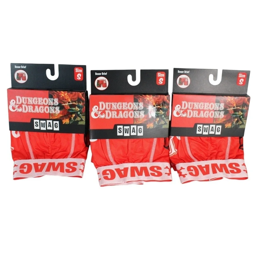 SWAG Dungeons & Dragons Boxer Briefs Mens Small Red D&D Dragon Fantasy 3 Pack